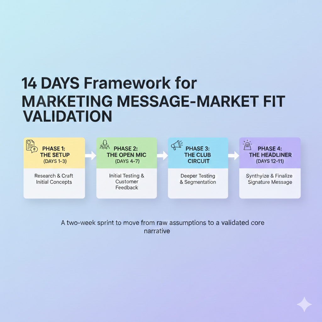 The 14-Day Messaging Framework for Early-Stage Startups (Like a Comedian)